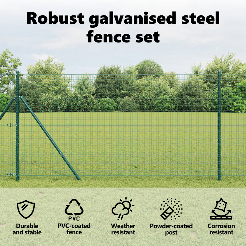 100cm H x 1000cm W Silver Steel Fencing Kits