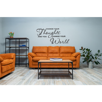 Change Your Thoughts Vinyl Wall Decal - Inspirational Quote Art for Living Room, Bedroom, Office - Removable & Durable Motivational Home Decor Sticker