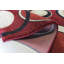 Tapis rouge à motif abstrait Jep