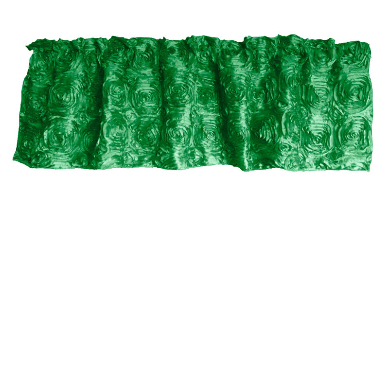 Floral Tailored Window Valance, 54" W x 32" L, Emerald Green