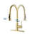 Stainless Steel Kitchen Faucet With Pull Down In Brushed Gold - Scratch And Rust 2'' Max Deck Thickness 7.28'' Spout Height 1.8Gpm Flow Finish 360 Swivel-1711337980