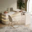 Meuble-lavabo extensible 47,24 "à 90,55" avec lumières DEL et 6 tiroirs, armoire de rangement réversible gauche ou droite, coiffeuse d'angle moderne en L pour chambre à coucher