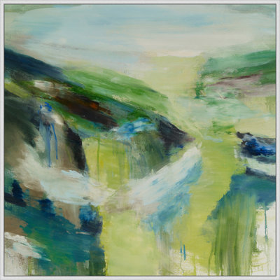 «Sweeping Green Pastures 1» par Christopher Kennedy - peinture sur toile à cadre flottant