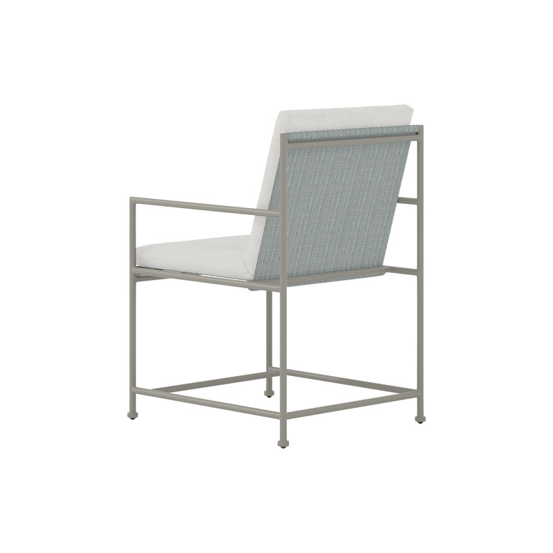 Glendale Cushion Outdoor Dining Armchair, White, Tan