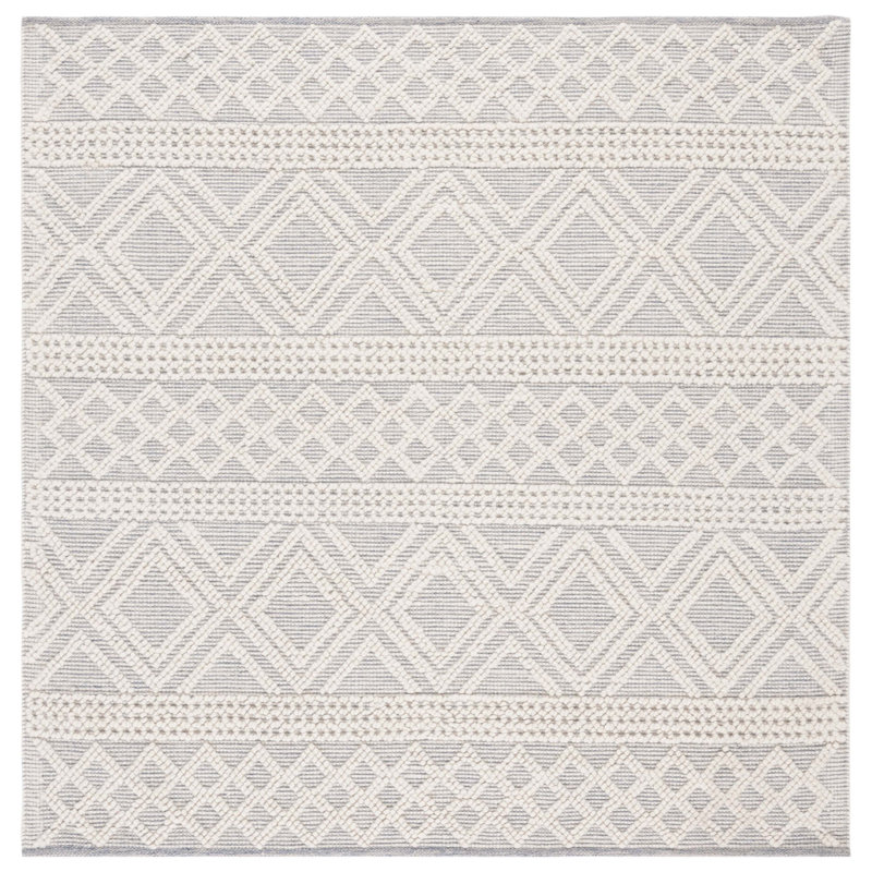 Jacques Hand-Woven Wool and Cotton Southwestern Rug, Square 6'