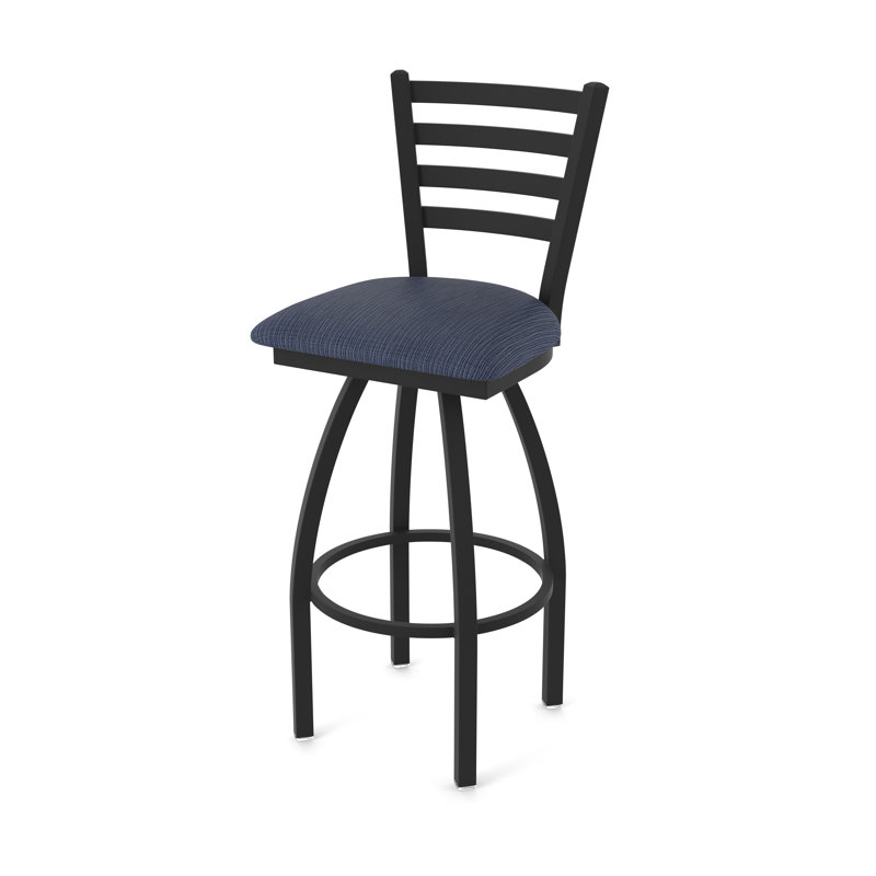 Tabouret pivotant Jackie, Noir froissé, Très grand (siège d'une hauteur de 36 po), Tissu - ancre graphique