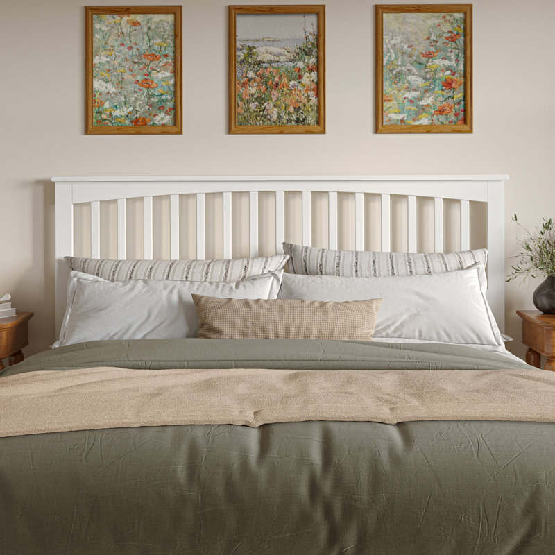 Huntsville Solid Wood Slat Headboard, White, King