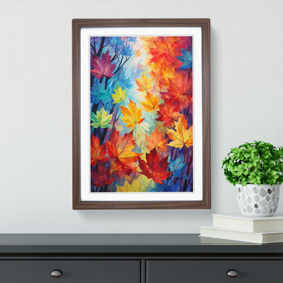 Leaf Impressionism - Single Picture Frame Print on Wood