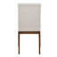 Chaises de salle à manger rembourrées en tissu brun - de 2 cadres contemporains en bois pour l'assise et le dossier rembourrés