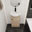 Meuble-lavabo autoportant de 18 pouces avec lavabo, solution de rangement durable et élégante pour les petites salles de bain