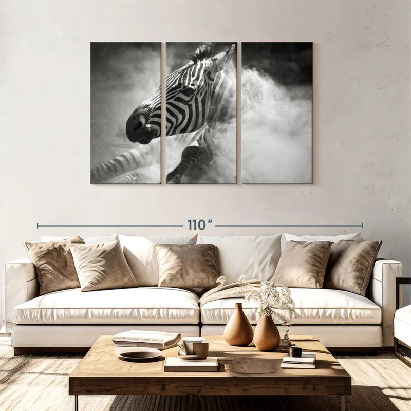Brampt Dusty Zebra, 48" H x 74" W