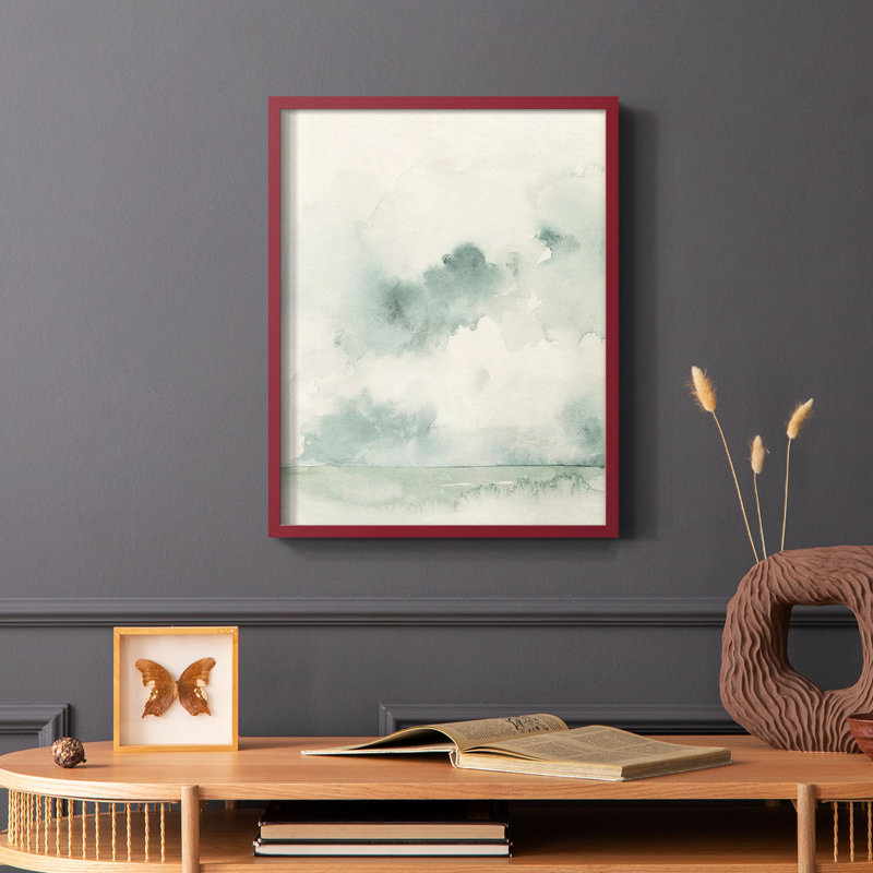 «Ocean Impression I», reproduction encadrée - bois massif, Rouge, H 10 po x l 8 po