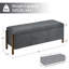  Banc de rangement rembourré 48 po avec pieds en bois massif 48 po-1883371492
