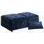 Banc en bois massif de velours bleu foncé avec plateforme de couchage coulissante - plateau relevable réglable et rembourrage en mousse de style contemporain