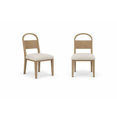 Molewski Upholstered Wood Arch Back Chair, Toffee