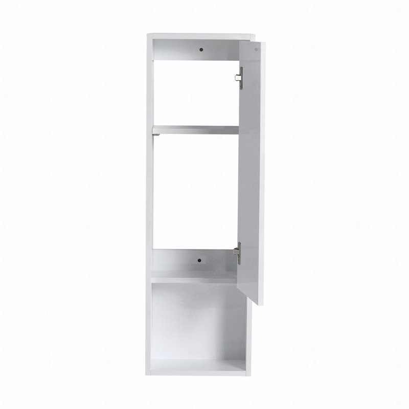 Armoire murale de salle de bain 12 po blanc brillant avec portes à fermeture douce et conception à fixation flottante