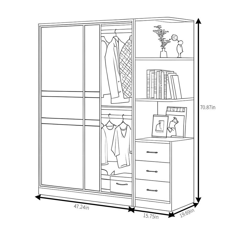 Weddle, 71" H x 63" W x 20" D