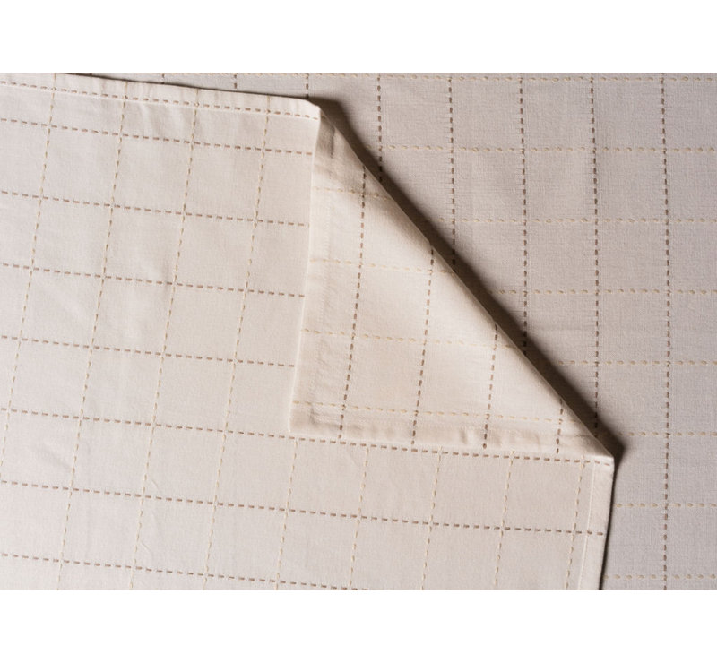 Nappe en coton de qualité supérieure avec surpiqûre et housse de table de salle à manger pour la cuisine et la salle à manger