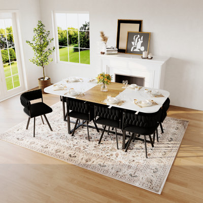 Ensemble de table de salle à manger 9 pièces, table rectangulaire avec 8 chaises, ensemble de table de cuisine pour la salle à manger