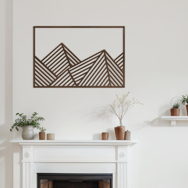 Décoration murale en métal, Bronze, H 12 po x l 18 po x P 0,05 po