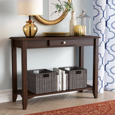 Gael Single Drawer Console Table With Open Shelf in Cappuccino, 29.91'' H X 39.87'' W X 13.53'' D