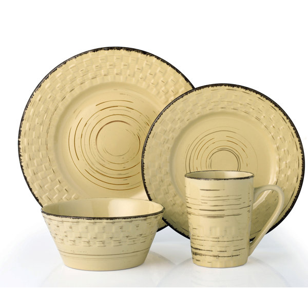Lorren Home Trends Chloe-4 Cups and Saucers,Gold, Size: Set of 4