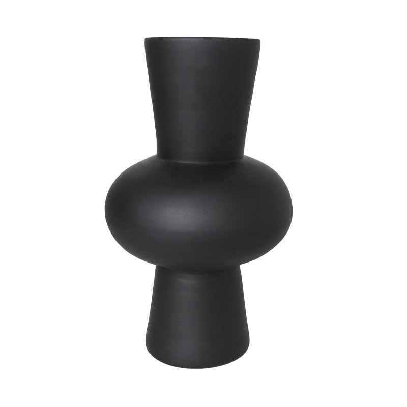 Mable Glass Table Vase, Black
