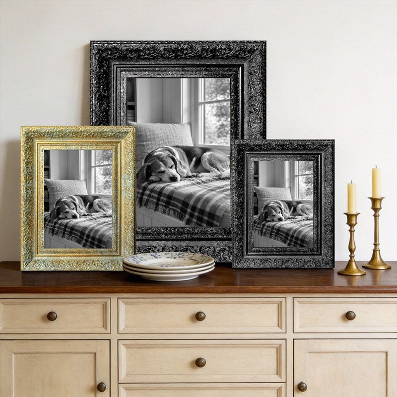 Cadre photo noir 3 pièces 11 "x 14" avec forme rectangulaire classique, Black, 3, L 11 po x H 14 po