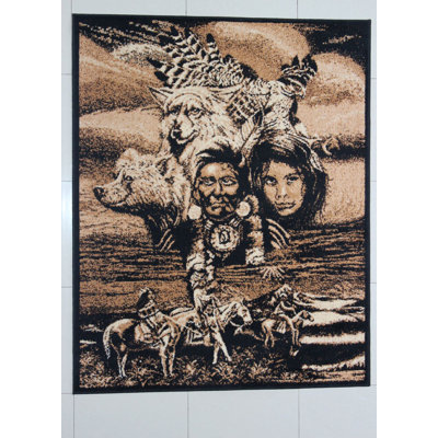Tapis noir tissé à la machine Elmwood