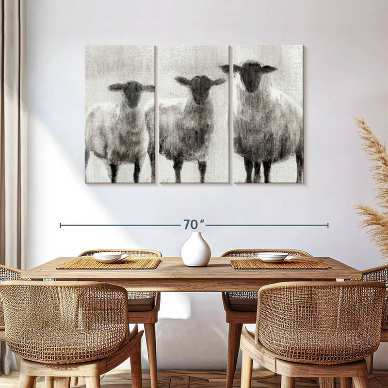 Brampt Rustic Sheep I, 36" H x 57" W
