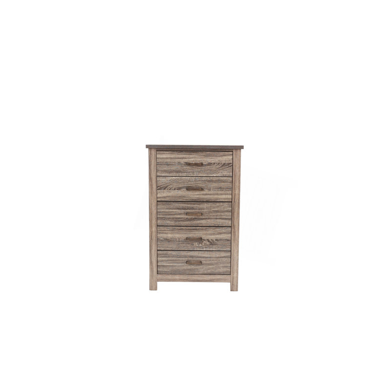 Finition naturelle en bois frappant de la commode 1 pièce avec tiroirs en chêne gris rustique / finition brune