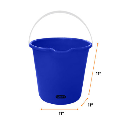 Seau de 2 gallons Superio, seau de nettoyage en plastique avec poignée, seau de lavage de voiture, petit seau utilitaire pour la serpillère, la pêche, le camping et l'usage domestique, bleu durable - paquet de 8