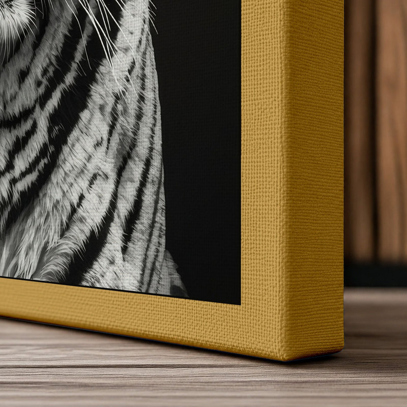 Tiger's Gaze Modern - Wrapped Canvas, 24x16 - 61.0 x 40.6 cm, Ochre Border