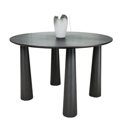 79" Black Solid Wood Oval Dining Table