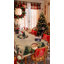 1 nappe ronde / rectangulaire en polyester de 1 pièce, nappe de Noël avec pin, bonhomme de neige, camion, bord embosé, décorations de Noël pour table à manger, décoration de table de fête festive, cadeau de fête parfait-941190769