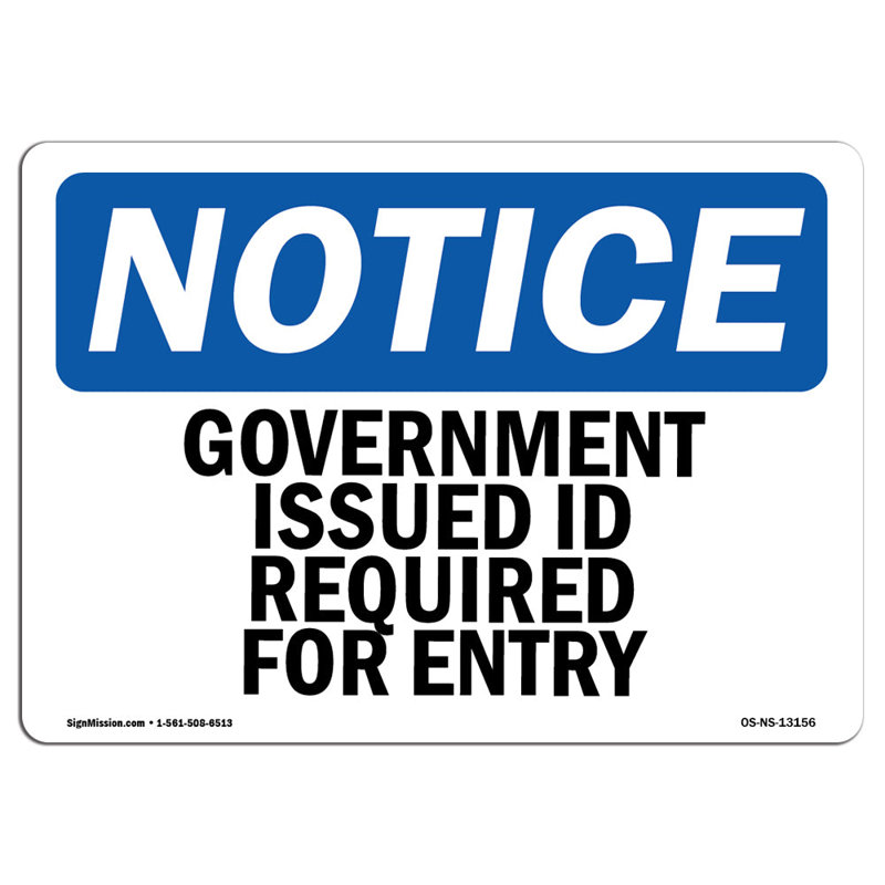Government Issued ID Required for Entry