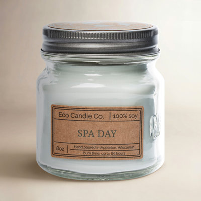 Scented Jar Candle with Glass Holder