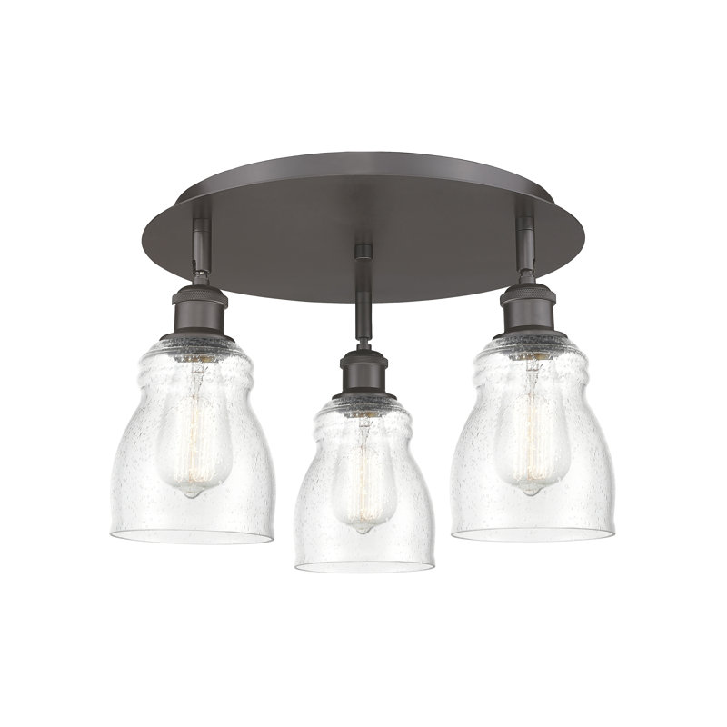 Bernaldino Glass Flush Mount, Seedy, Oil Rubbed Bronze