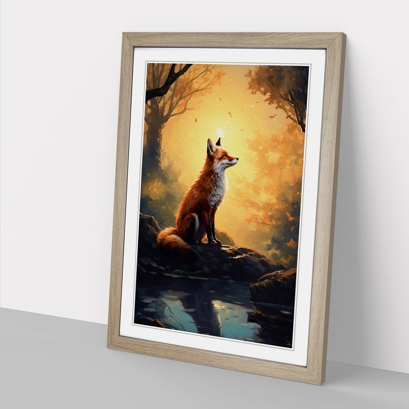 Single Picture Frame Print on Wood, Oak Framed, 34cm H x 25cm W