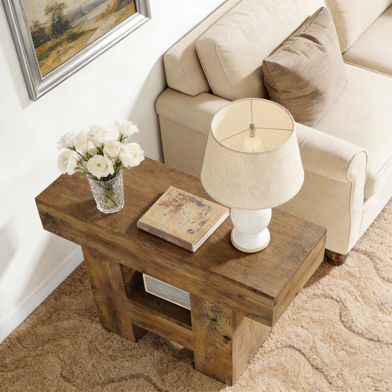 Table d'appoint avec tablette à 2 niveaux Farmhouse