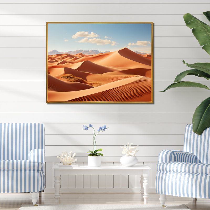 Desert White Dunes Majesty II - impression, H 34 po x l 44 po x P 1,5 po, Cadre flottant doré