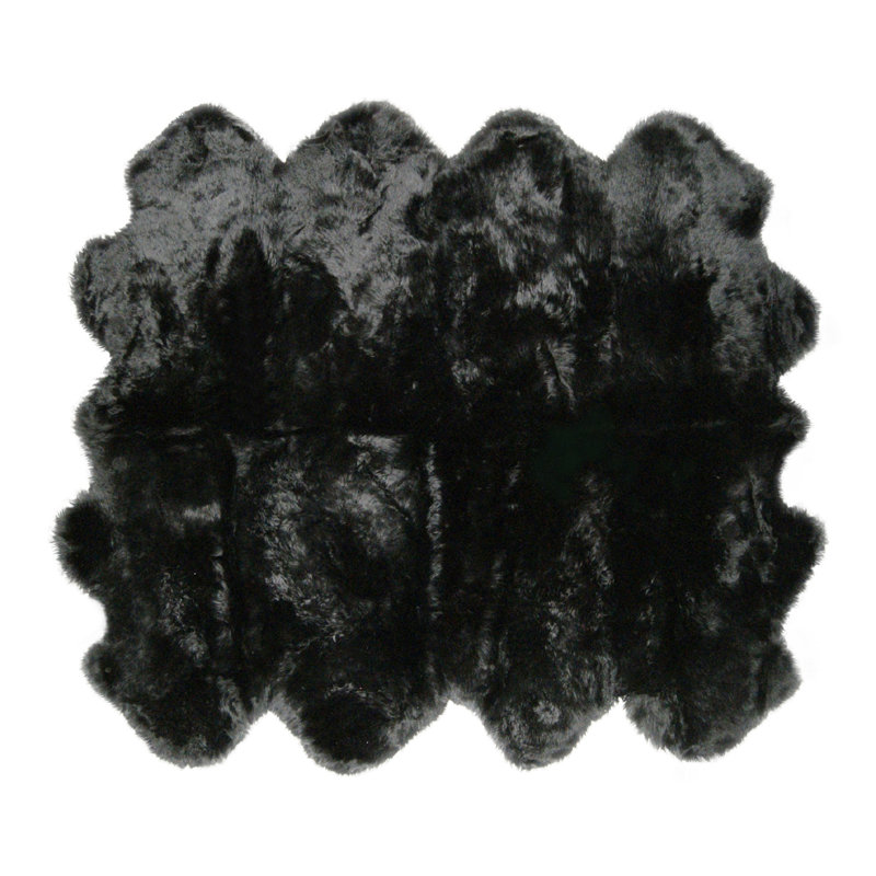 Tapis en peau mouton area black Gagnon, Novelty 6' x 6'