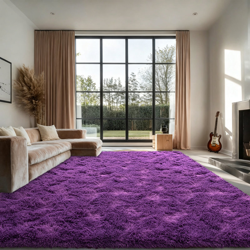 Silk-Cloud Series - Sleek Premium Velvet Area Rug, Ultra-Smooth Touch Silky Microfiber, Non-Slip & Shed-Free Minimalist Shag Rug for Bedroom