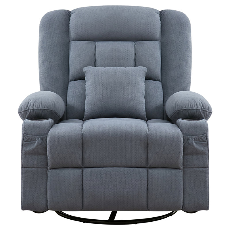 Kneading Massage Rocker Recliner Chair with 4-Point 3D Kneading Massage and Heat for Living Room with Rocking Function and 2 Cup Holders, USB Charge Port
