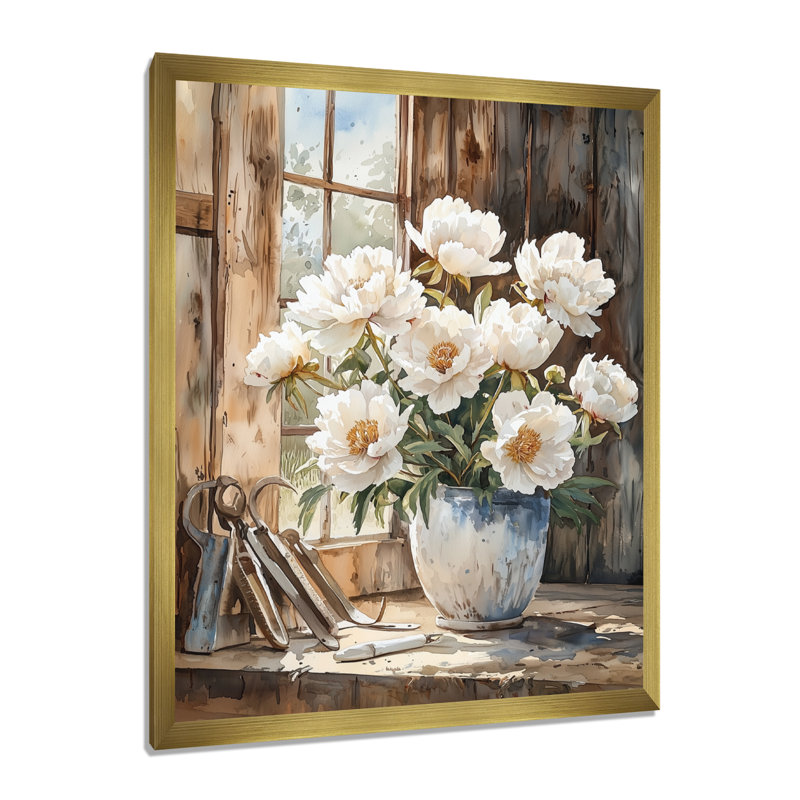 Hofmeister - impressions sur toile florales, H 20 po x l 12 po, Reproduction encadrée d'une seule photo, Doré