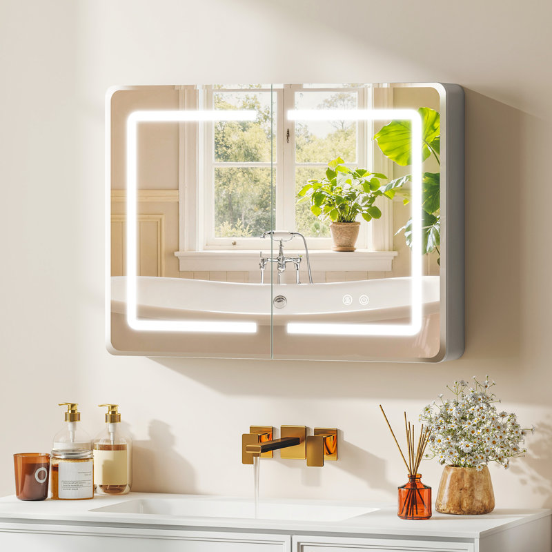 800mm W 600mm H Wall Mounted Required Medicine Cabinet Mirror