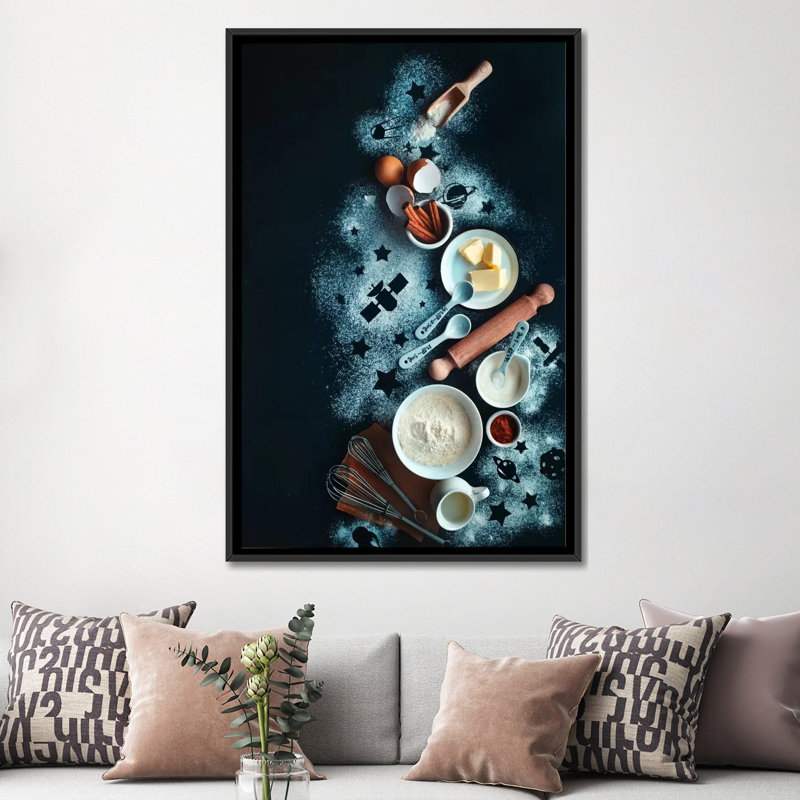 « cuisson pour stargazers », impression sur toile, H 60 po x l 40po x P 1,5 po, Pas de tapis, Toile avec cadre noir