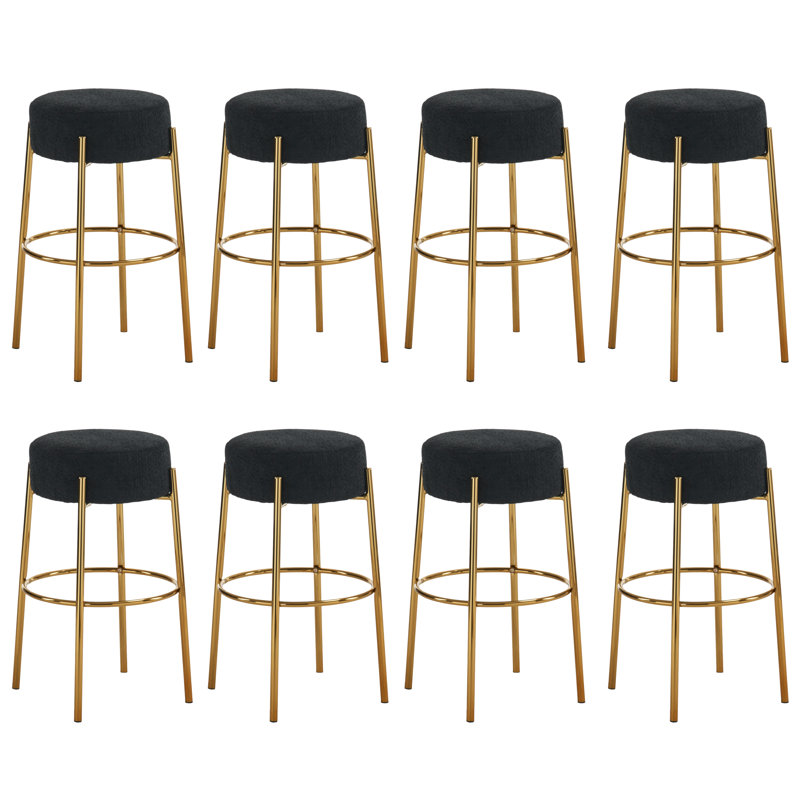 Tabouret de bar Kynlee, Noir, 8, Tabouret de bar (siège d'une hauteur de 30 po)