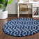 Glam Navy Blue Silver Area Rug