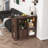 Modern Bar Cabinet With Rotating Top And 3 Storage Shelves